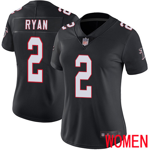 Atlanta Falcons Limited Black Women Matt Ryan Alternate Jersey NFL Football #2 Vapor Untouchable->atlanta falcons->NFL Jersey